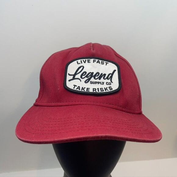 LIVE FAST TAKE RISKS Legend Supply Co Red Hat‎ - Picture 1 of 6